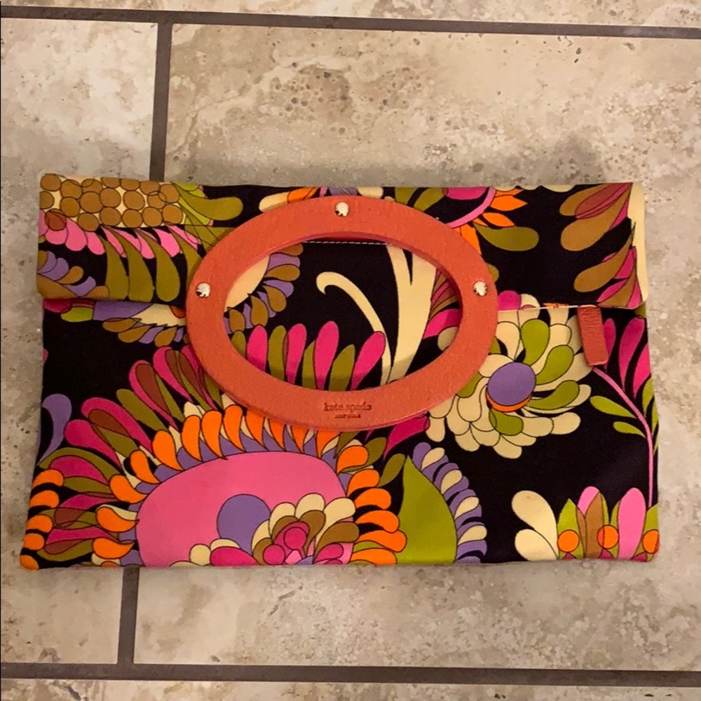 Kate Spade Clutch - Multicolor with Orange Accents